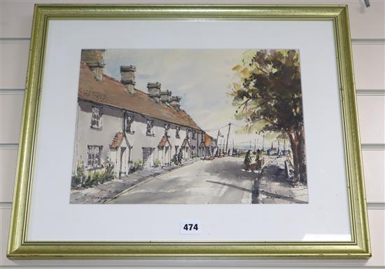 Ralph Shaw, ink and watercolour, Itchenor, signed, 27 x 37cm